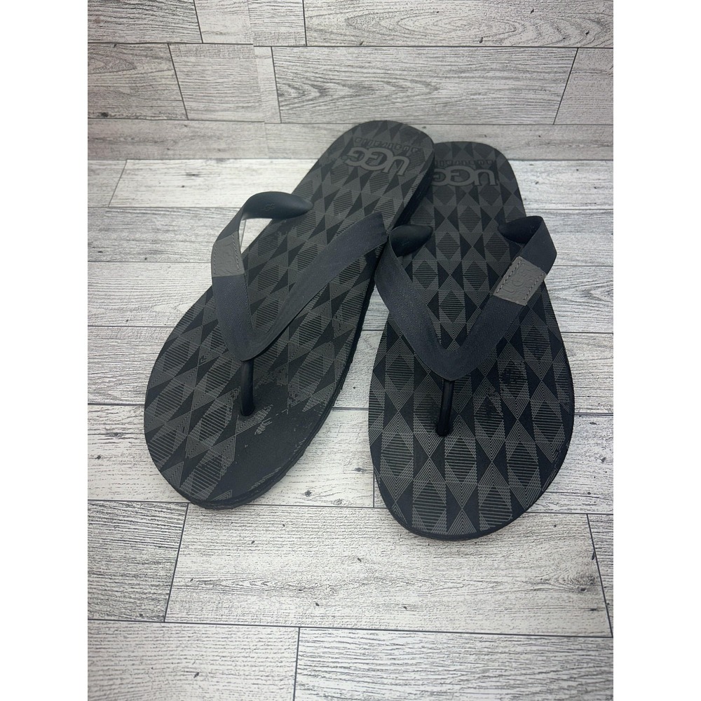 UGG Australia Shoes Mens Size 11 Black Flip Flops Sandals Slip On Beach Summer